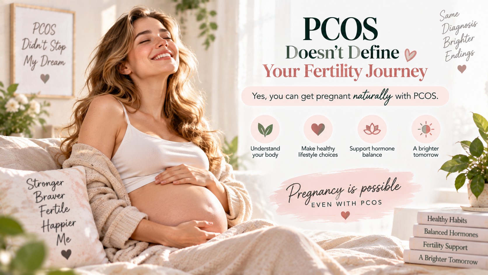 Pregnant woman resting peacefully, representing hope that pregnancy is possible with PCOS