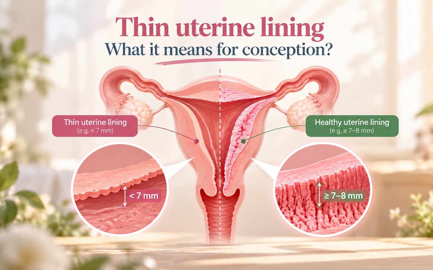 Thin Uterine Lining: What It Means for Conception infographic